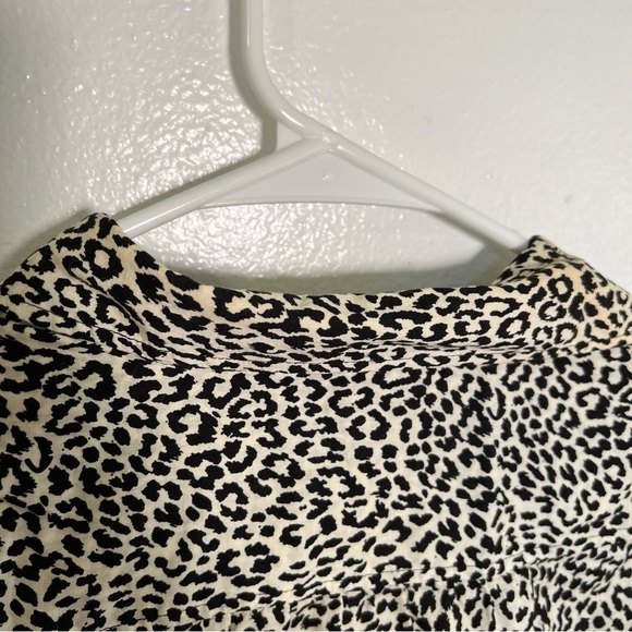 J. Crew Factory Button Down Shirt Beige Black Animal Print - Picture 10 of 12
